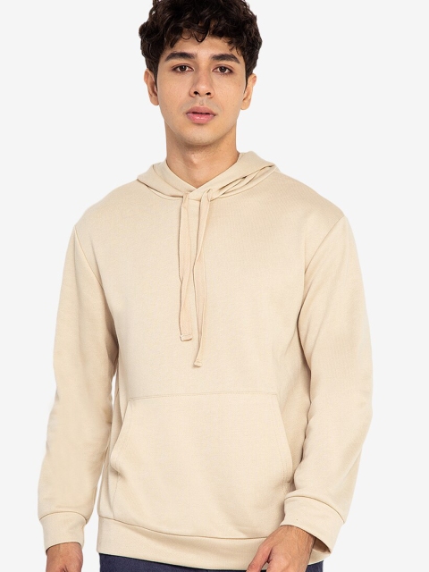 

ZALORA BASICS Men Beige Hooded Sweatshirt