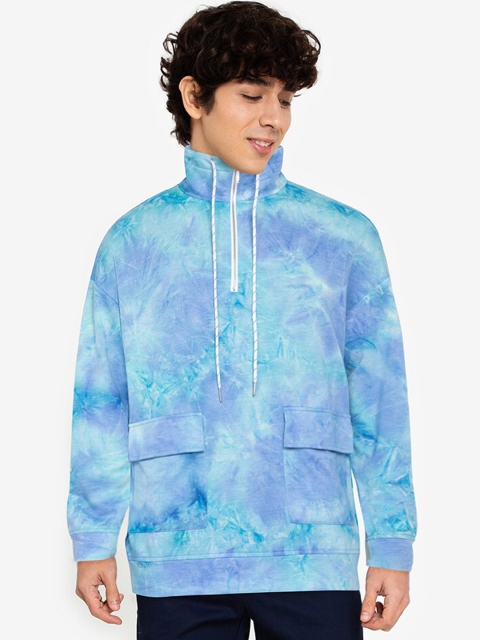 

ZALORA BASICS Men Blue Printed Sweatshirt