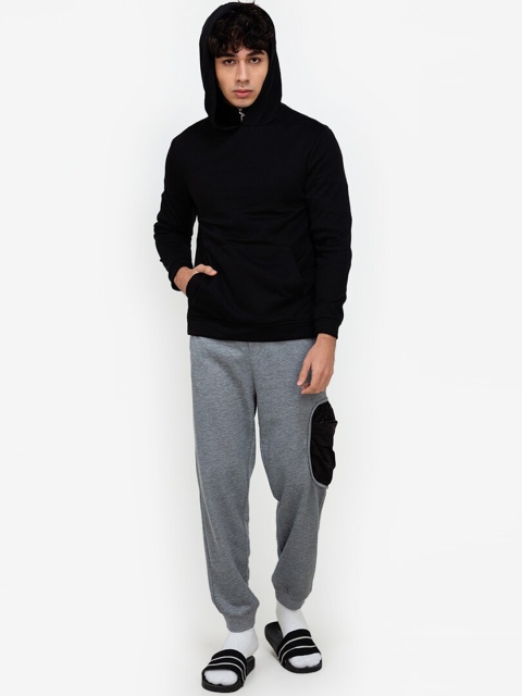 

ZALORA BASICS Men Black Hooded Sweatshirt