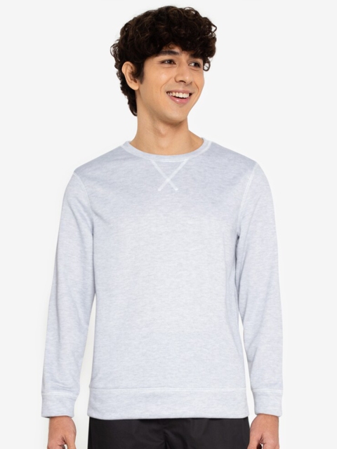 

ZALORA BASICS Men Grey Melange Sweatshirt