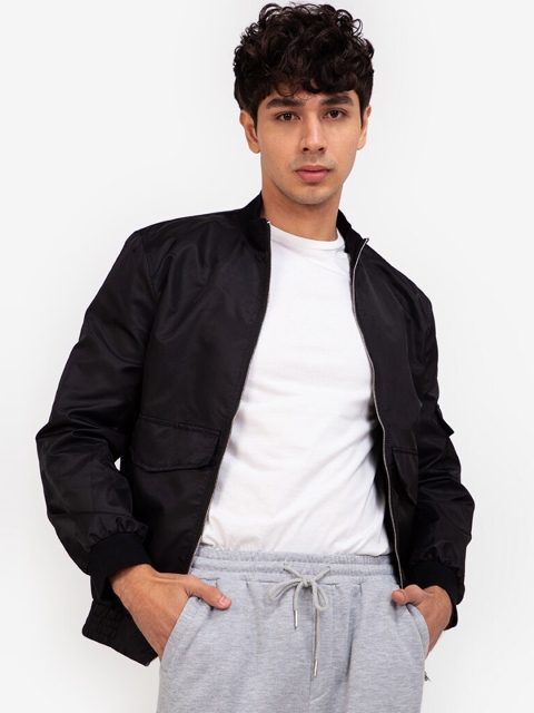 

ZALORA BASICS Men Black Lightweight Bomber Jacket