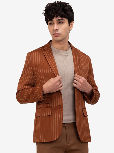 

ZALORA BASICS Men Multicoloured Striped Lightweight Tailored Jacket, Multi