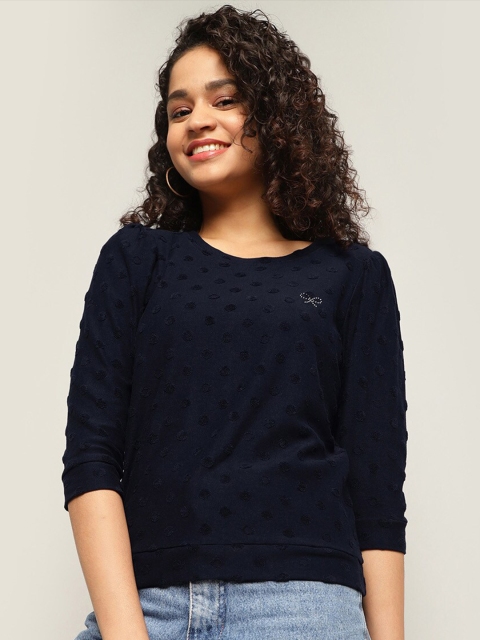 

Bossini Women Navy Blue Cotton Sweatshirt