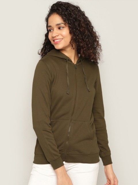 

Fame Forever by Lifestyle Women Olive Green Hooded Sweatshirt