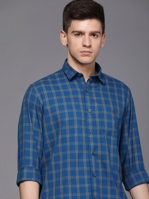 

Louis Philippe Sport Men Navy Blue Slim Fit Checked Casual Shirt