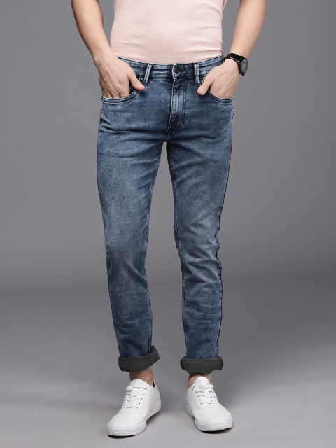 

Louis Philippe Jeans Men Navy Blue Albert RSA Slim Fit Low-Rise Light Fade Stretchable Jeans