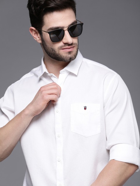 

Louis Philippe Sport Men White Slim Fit Self Design Pure Cotton Casual Shirt