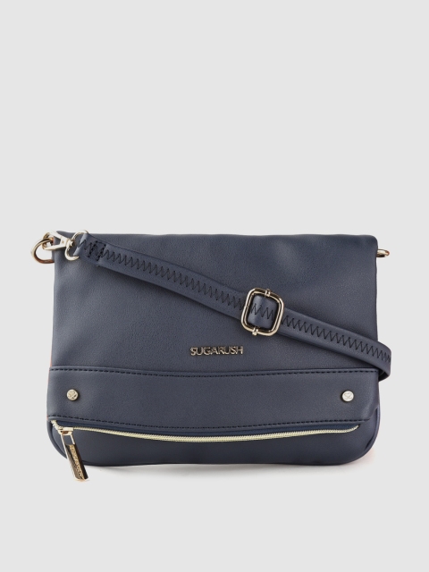 

Sugarush Navy Blue Solid Sling Bag