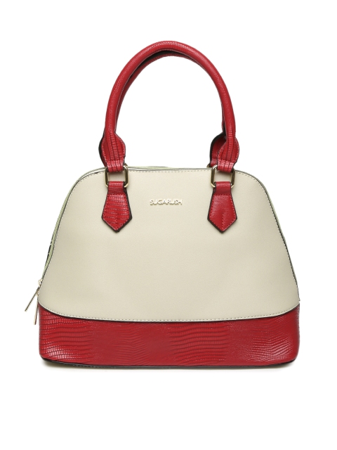 

Sugarush Beige & Red Colourblocked Handbag