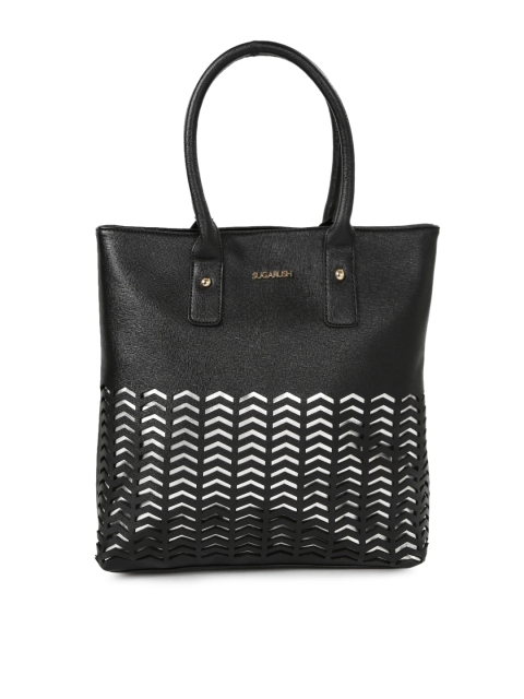 

Sugarush Black Shoulder Bag with Laser Cut Detail