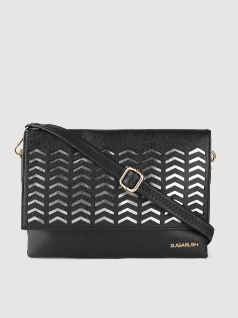 

Sugarush Black Laser Cuts Purse Clutch