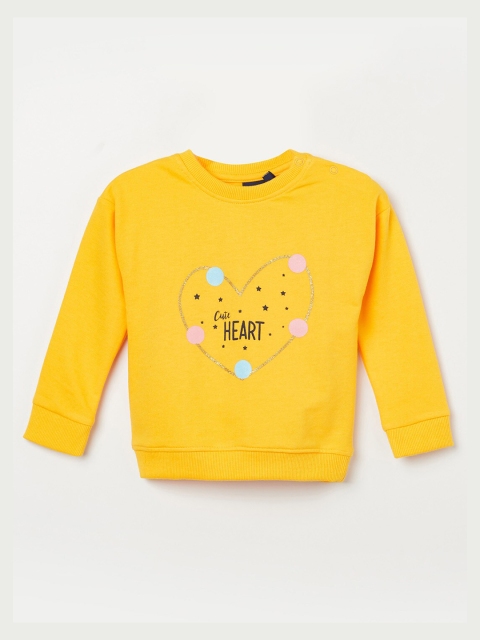 

Juniors by Lifestyle Girls Yellow & Black Printed Sweatshirt