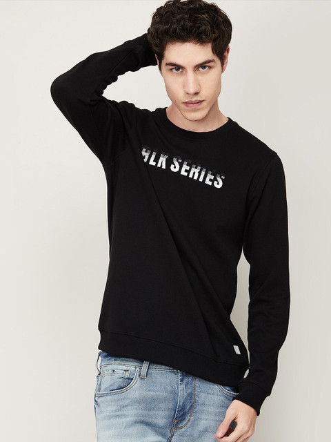 

Bossini Men Black Printed Sweatshirt