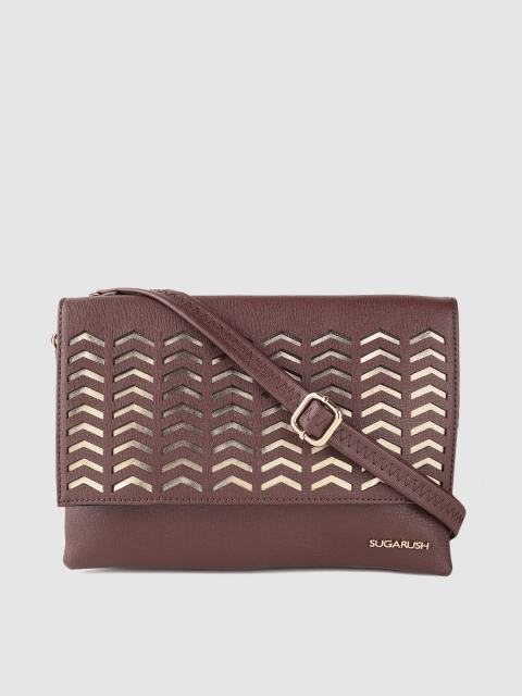 

Sugarush Coffee Brown Cut Work Sling Bag
