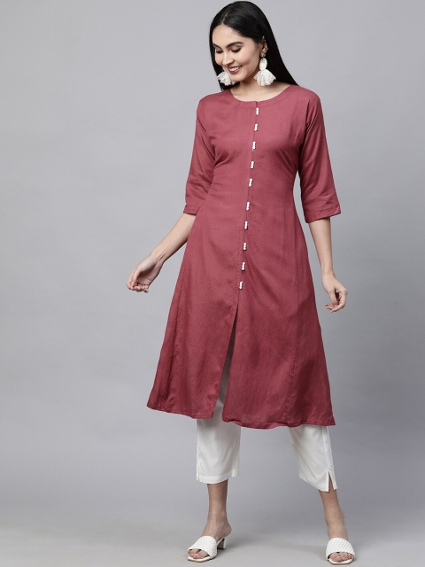 

FASHOR Women Pink Kurta with Trousers