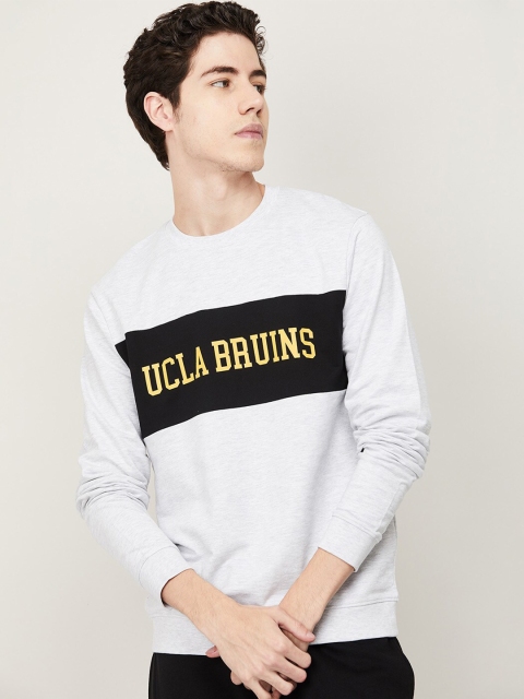 

UCLA Men Grey Melange Printed Sweatshirt