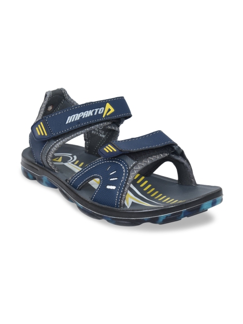 

IMPAKTO Men Blue Patterned Sports Sandals