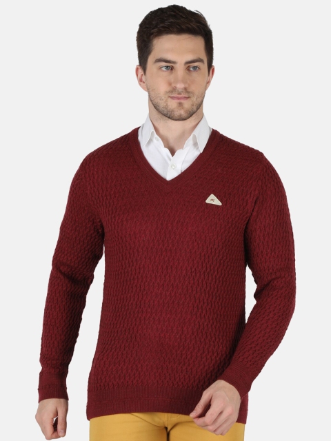 

Monte Carlo Men Red Cable Knit Woollen Pullover