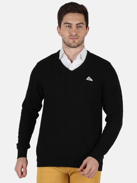 

Monte Carlo Men Black Self Designed Wool Pullover