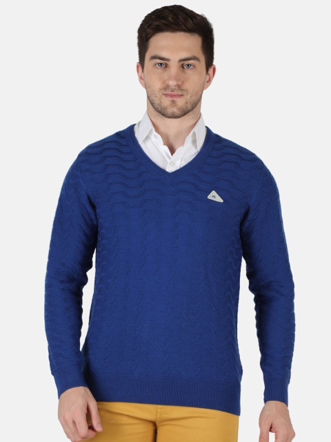 

Monte Carlo Men Blue Cable Knit Wool Pullover