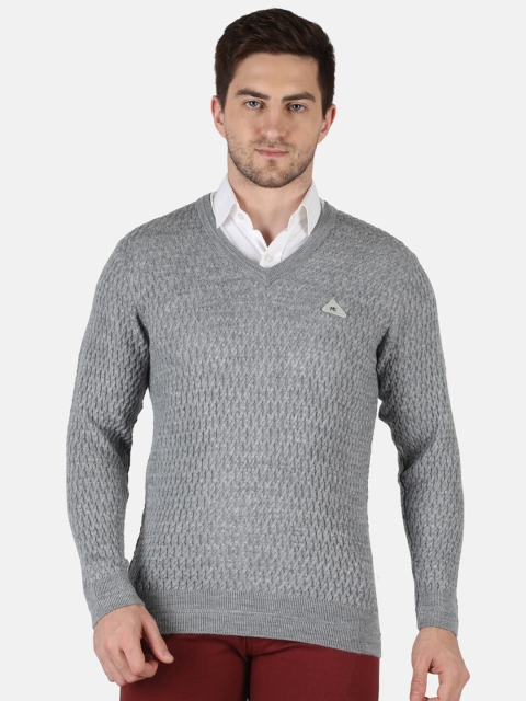 

Monte Carlo Men Grey Self Design Woollen Pullover