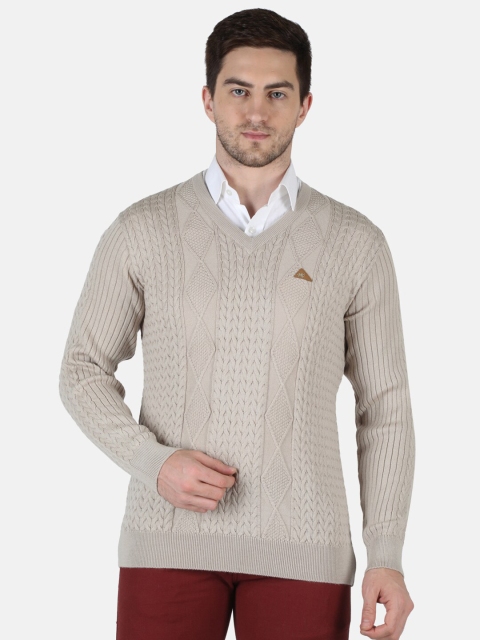 

Monte Carlo Men Grey Cable Knit Woolen Pullover