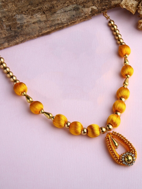 

AKSHARA Girls Gold-Toned & Yellow Gold-Plated Handcrafted Necklace