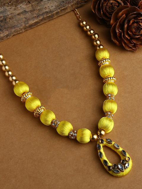

AKSHARA Girls Gold-Toned & Yellow Gold-Plated Handcrafted Necklace