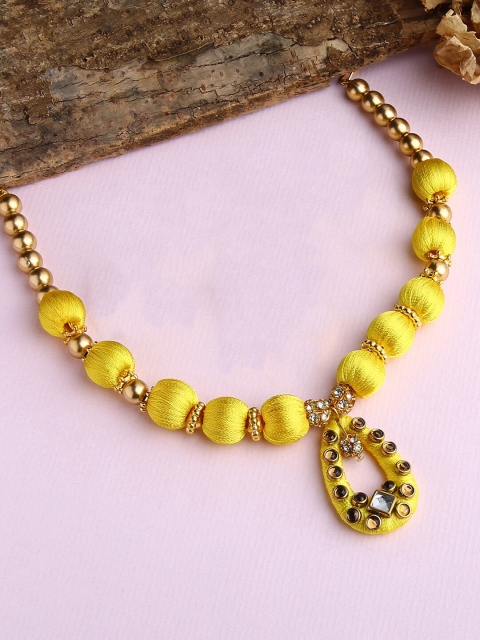 

AKSHARA Girls Gold-Toned & Yellow Gold-Plated Handcrafted Necklace