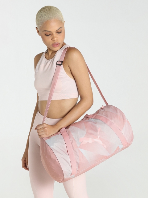 

Puma Women Pink Printed AT ESS Barrel Bag