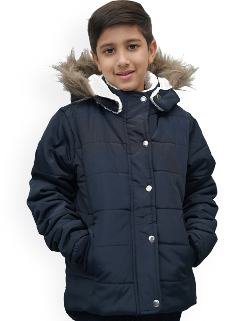 

GOJI Unisex Kids Navy Blue Longline Parka Jacket