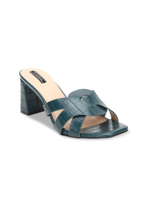 

Van Heusen Woman Women Green Textured PU Block Heels