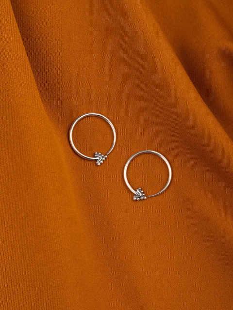 

ExclusiveLane Silver-Toned Contemporary Hoop Earrings