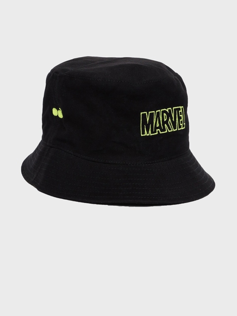 

Bewakoof Black & Green Marvel Embroidered Cotton Bucket Hat