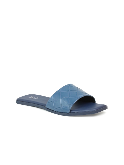 

Inc 5 Women Blue Textured Open Toe Flats