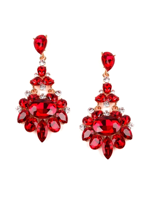

ODETTE Red Oval Drop Earrings