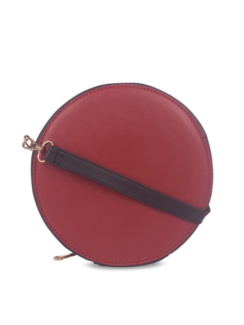 

Bagkok Red & Brown PU Structured Sling Bag