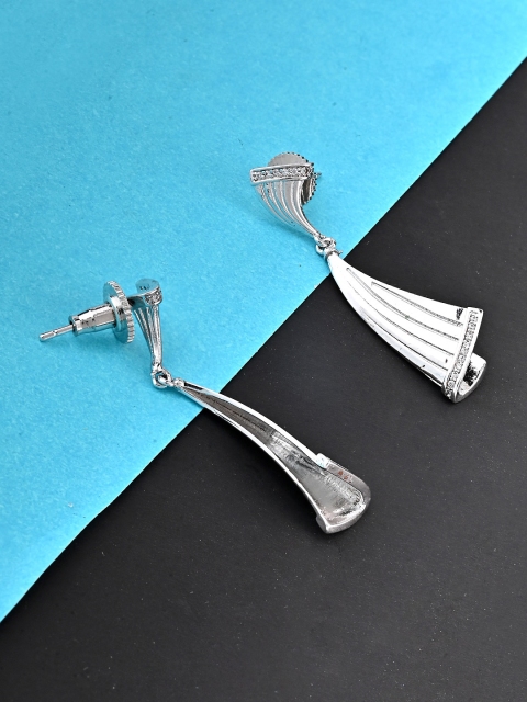 

Studio Voylla Silver Plated Contemporary Drop Earrings