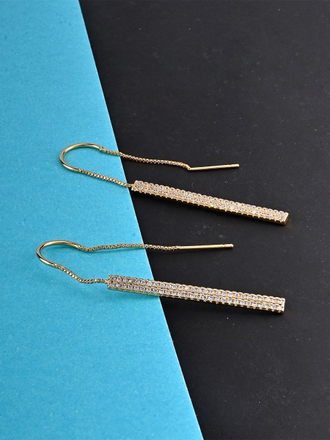 

Studio Voylla Gold-Toned Contemporary Drop Earrings