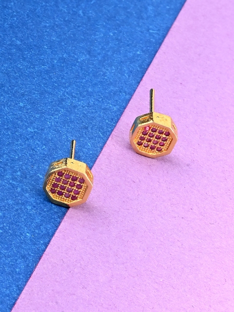 

Studio Voylla Gold-Toned Contemporary Studs Earrings