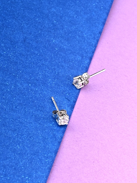 

Studio Voylla Silver-Toned Contemporary Studs Earrings
