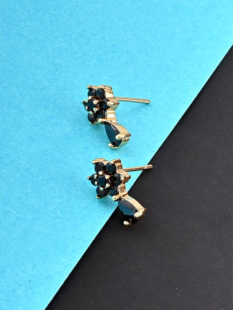 

Studio Voylla Gold-Toned CZ Contemporary Studs Earrings