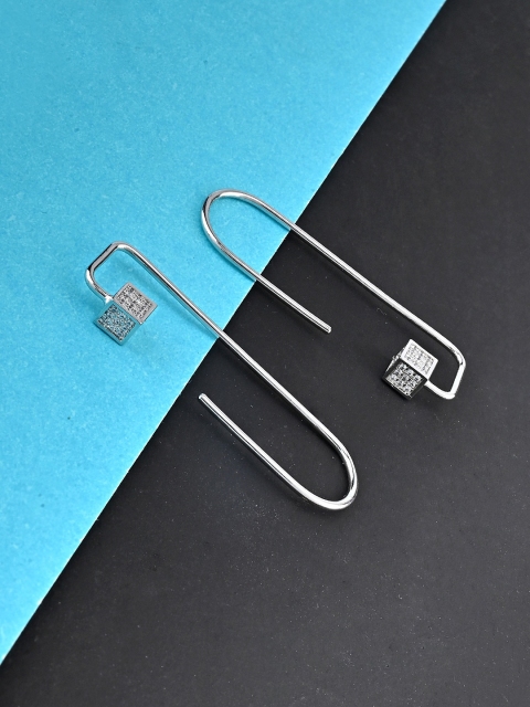 

Studio Voylla Silver Plated Contemporary Drop Earrings