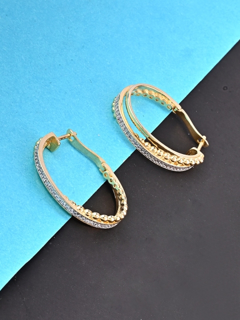 

Studio Voylla Gold-Toned Contemporary Hoop Earrings