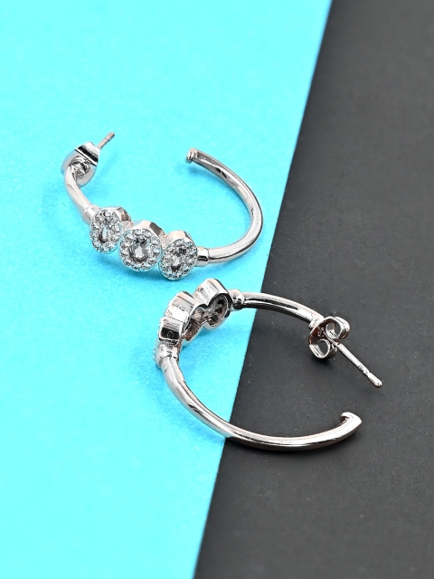 

Studio Voylla Silver-Toned Contemporary Hoop Earrings