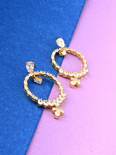 

Studio Voylla Gold-Toned Contemporary Drop Earrings