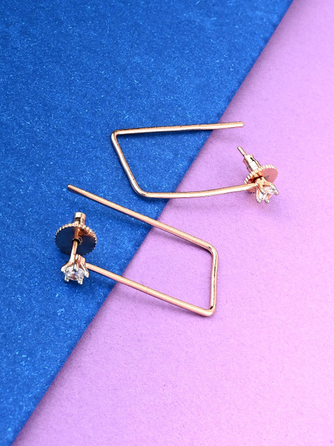 

Studio Voylla Silver-Toned Contemporary Drop Earrings