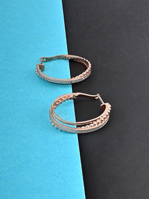 

Studio Voylla Silver-Toned Contemporary Hoop Earrings