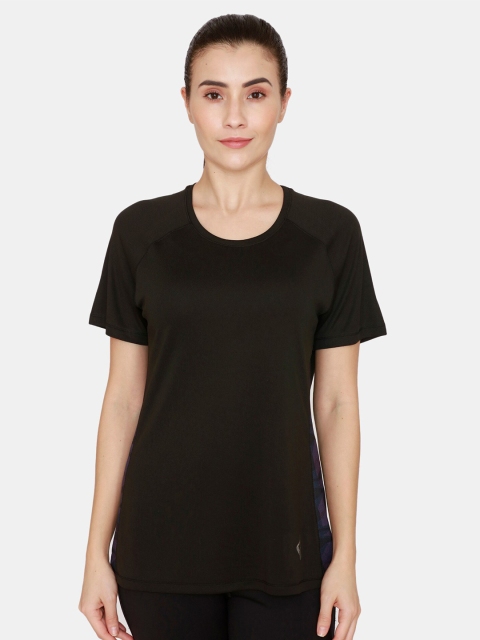 

Zelocity by Zivame Black Solid Regular Top