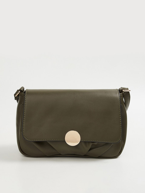 

CODE by Lifestyle Olive Green Structured Sling Bag